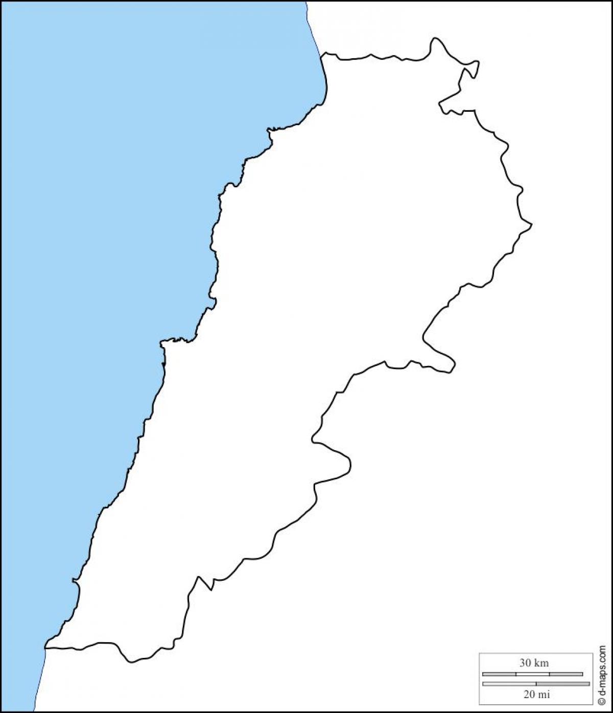 leere Karte des Libanon