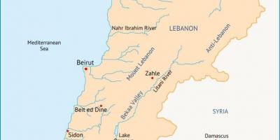 Libanon Flüsse Karte