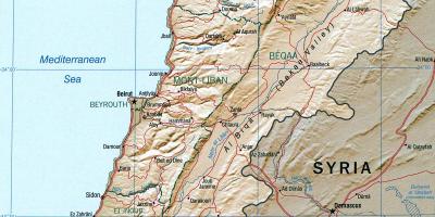 Karte von Libanon Geographie