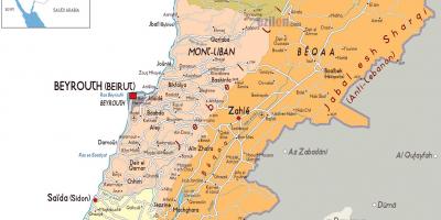 Detaillierte Karte von Libanon