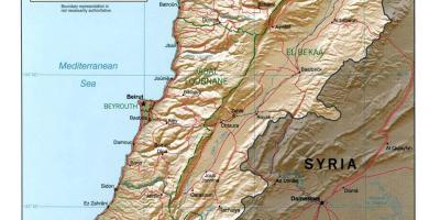 Karte von Libanon topographische